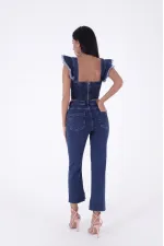 Paçası Yırtmaçlı Serpme Detaylı Mom Fit Jean  1769-26-(28-33)
