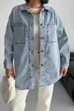 Oversize Kot Gömlek 6090-08-(S+L+3) Oversize Kot Gömlek 6090-08-(S+L+3)