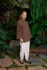Oversize Keten Gömlek  HS601-78-(S-XL)