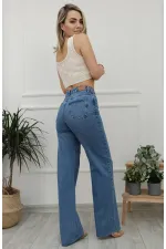 Dikişsiz Paça Beş Düğmali Relax Kot Pantolon  917-15-(27-32)