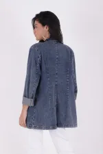 Buttoned Classic Blazer Jacket 6066-28-(S+L+4) Buttoned Classic Blazer Jacket 6066-28-(S+L+4)