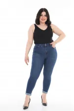 Duble Paça Skinny Kısa Boy Kot Pantolon  820-01-(30-36)