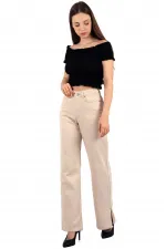 Paçası Yırtmaçlı Mom Fit Kot Pantolon  1732-66-(26-31)