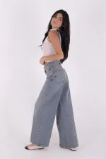 Parçalı Baggy Kot Pantolon  7045-62-(26-31)