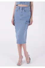 Kargo Cepli Kot Etek 1023-15-(XS-XL-5) Kargo Cepli Kot Etek 1023-15-(XS-XL-5)