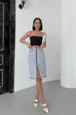 Jupe en jean mi-longueur 1026-14-(36-42-6)