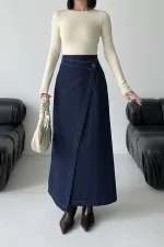 Kapaklı Uzun Boy Kot Etek  1941-17-(36-44)