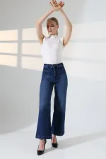 Front Pocket Detailed Jean  7079-01-(26-29-4) Dark Blue Denim
