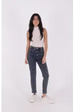 Pantalon en denim à empiècement avant 7043-28-(26-31)