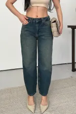 Mom Fit Jean  7057-62-(27-32) Middle Blue - Tinted