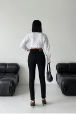 High Waisted Ankle Length Skinny Jean  815-07-(42-5) Black