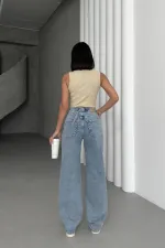 Baggy Denim Trousers with Series Darts 7088-14-(26-31)