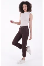 Dikişsiz Paça Mom Fit Kot Pantolon  764-78-(32-33)