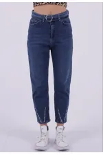 Paçası Droplu ve Detaylı Kot Pantolon 1713-01-(26-31) Paçası Droplu ve Detaylı Kot Pantolon 1713-01-(26-31)