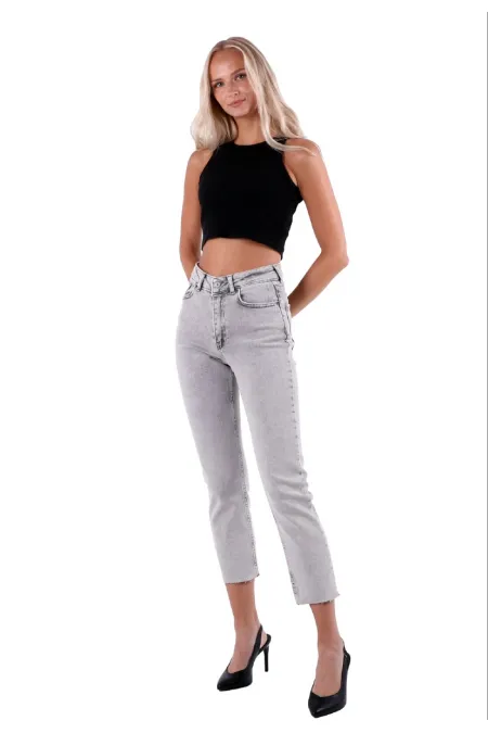 Dikişsiz Paça Mom Fit Kot Pantolon  764-32-(28-33)