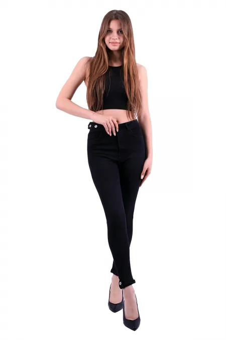 Kemerli Düğmeli Kot Pantolon  754-03-(28-33)