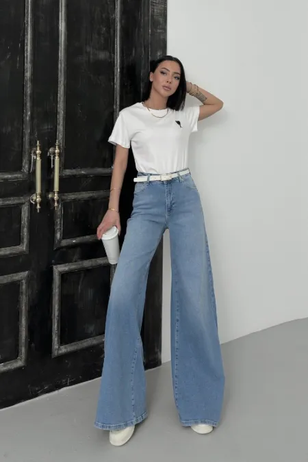 Geniş Paça Kot Pantolon 7082-15-(26-31)