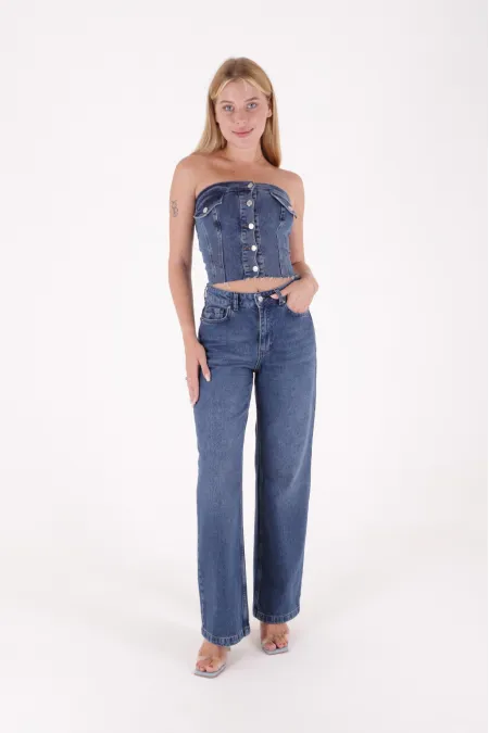 Bol Paça Relax Kot Pantolon 718-01-(28-33)