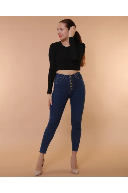 Önü 5 Düğmeli Skinny Kot Pantolon 755-26-(30-36) Önü 5 Düğmeli Skinny Kot Pantolon 755-26-(30-36)