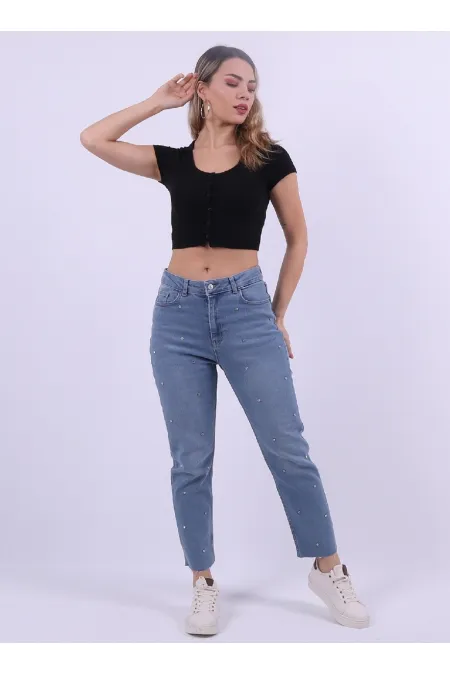 Droplu Mom Fit Pantolon  1724-15-(26-31)
