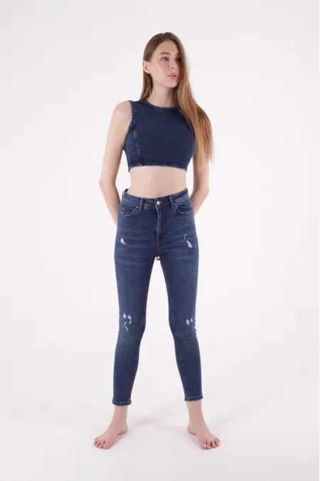 Az Yırtıklı Skinny Kot Pantolon  826-01-(28-33)