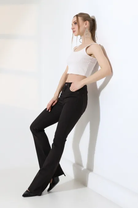 High Waisted and Flared Leg Skinny Jean  867-60-(27-32) Ancient Brown