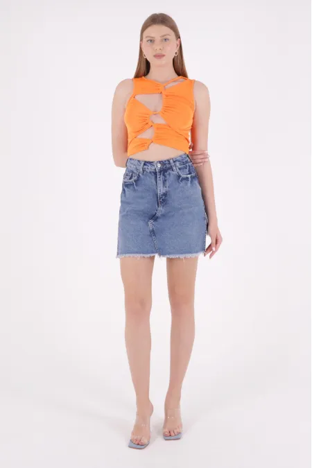Heart Pocket Short Skirt 288-06-(S-XL) Heart Pocket Short Skirt 288-06-(S-XL)