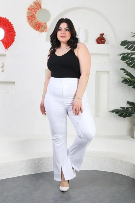 Dizden Yırtmaç Detaylı İspanyol Pantolon 700-50-(30-36) Dizden Yırtmaç Detaylı İspanyol Pantolon 700-50-(30-36)