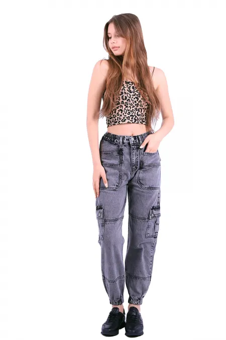 Parçalı Jogger Pantolon 924-33-(S-XL-6-2) Parçalı Jogger Pantolon 924-33-(S-XL-6-2)