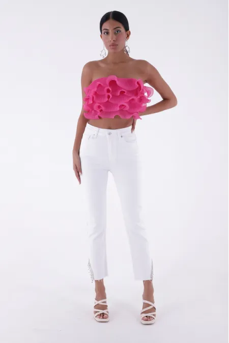 Pantalon asymétrique orné de pierres 1881-50-(26-31)