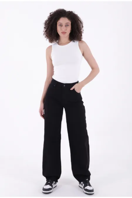 Pantalon ample en jean avec pinces 7050-07-(27-32) Pantalon ample en jean avec pinces 7050-07-(27-32)