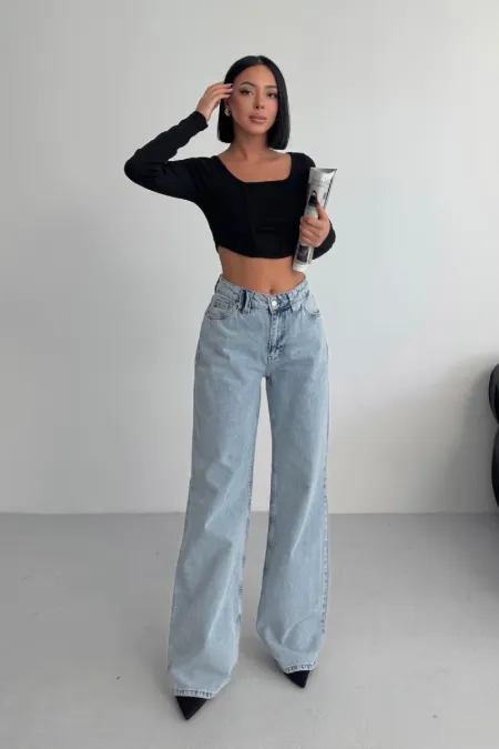 Bol Paça Baggy Relax Kot Pantolon 7031-14-(26-31)