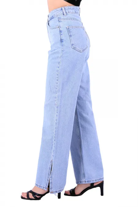 Paçası Yırtmaçlı Mom Fit Kot Pantolon 1732-42-(27-32) Paçası Yırtmaçlı Mom Fit Kot Pantolon 1732-42-(27-32)