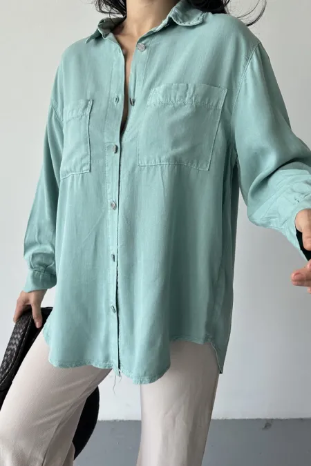 Cepli Oversize Keten Gömlek  HS609-86-(S-XL)