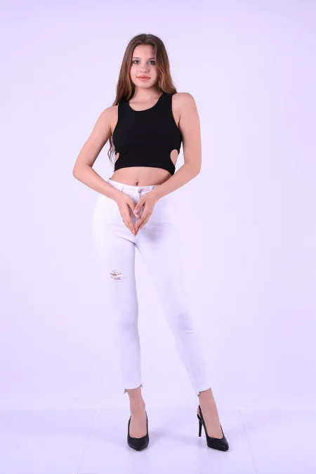 Asimetrik Paça Kot Pantolon  713-50-(27-32)