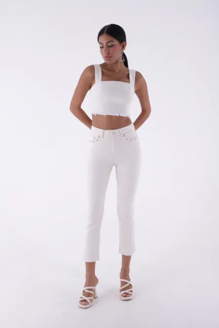 Mom Jean with Side Slits  1774-80-(27-32) Natural