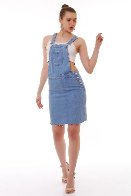 Salopet Kot Elbise  345-15-(S-XL-6)