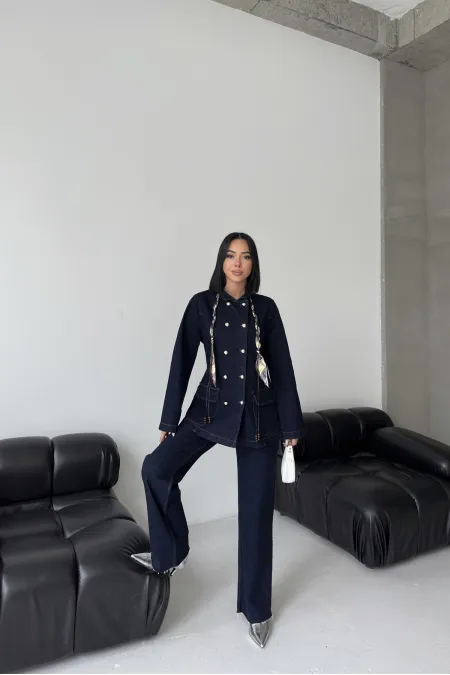  6248-17-(S-XL) Slubbed Navy Blue