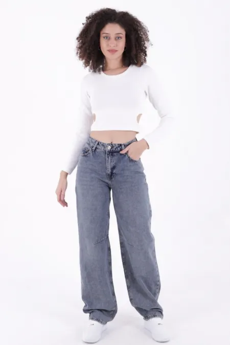 Dizi Pensli Baggy Kot Pantolon 7050-62-(26-29)