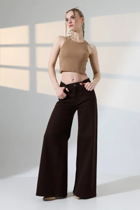 Wide Leg Jean 7082-78-(27-32) Brown Wide Leg Jean 7082-78-(27-32) Brown
