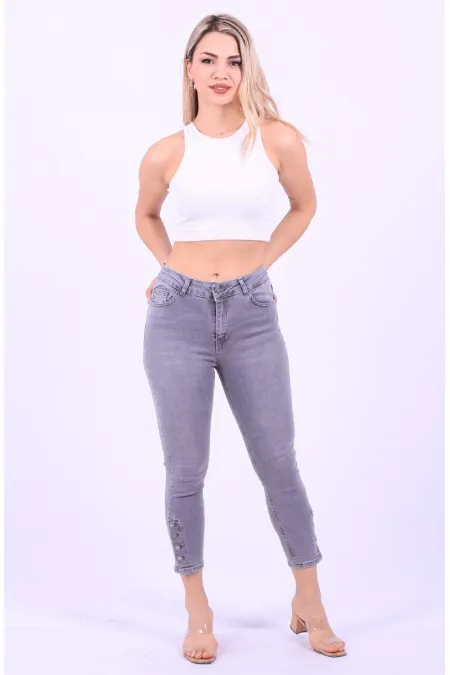Paçası Dört Düğmeli Kot Pantolon 786-22-(28-33) Paçası Dört Düğmeli Kot Pantolon 786-22-(28-33)