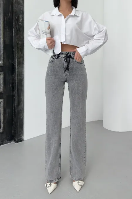 Yüksel Bel Straight Kot Pantolon 7033-40-(28-33)