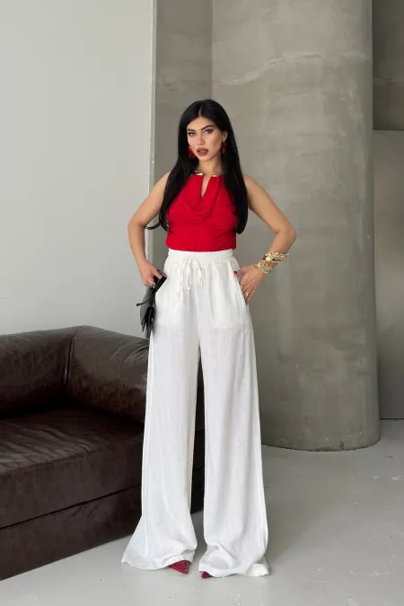 Lastikli Palazzo Pantolon  HS740-51-(S-XL)