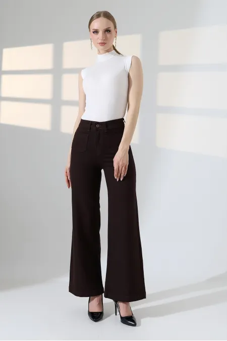 Front Pocket Detailed Jean  7079-78-(30-36) Brown