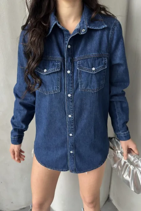 Çıtçıtlı Kot Gömlek 6013-26-(S-XL-6)
