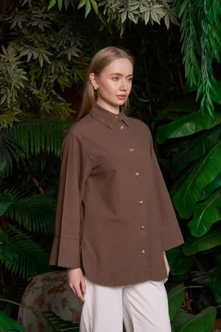 Oversize Keten Gömlek  HS601-78-(S-XL)