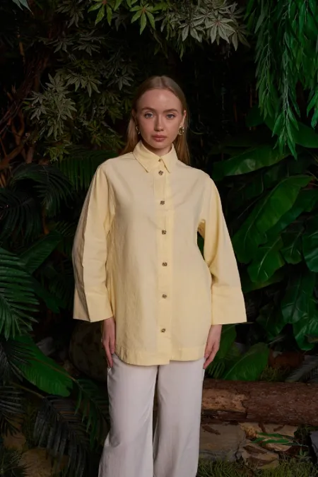Oversize Keten Gömlek  HS601-93-(S-XL)