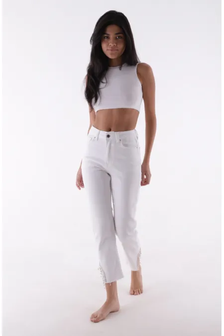 Pantalon asymétrique orné de pierres 1881-50-(28-33)