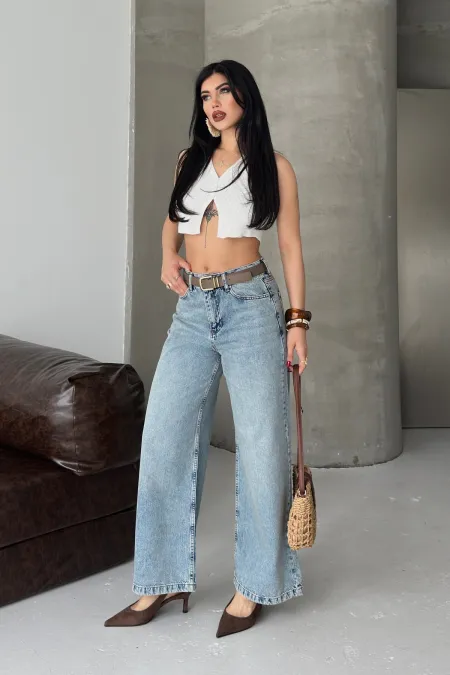 Palazzo Jeans 7158-14-(27-32) Light Blue and Tinted Palazzo Jeans 7158-14-(27-32) Light Blue and Tinted