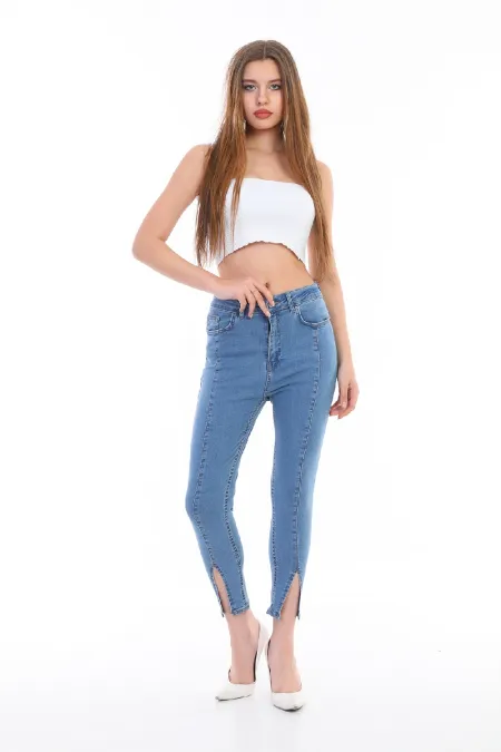 Önü Yırtmaçlı Skinny Kot Pantolon  1739-27-(26-31)